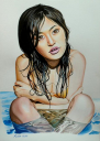 Japonka ve vodě - Akvarel na A3.jpg
